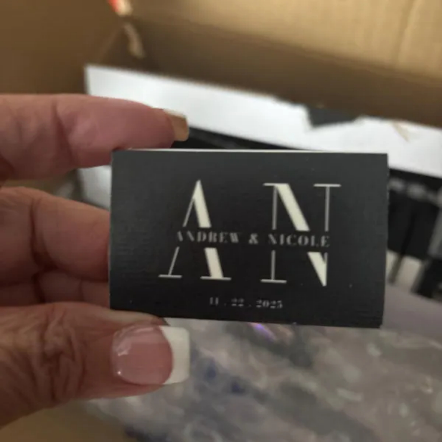 Wedding Supply In Bulk - Groothandel Gouden Folie Gepersonaliseerde Bruiloft Matchboxen