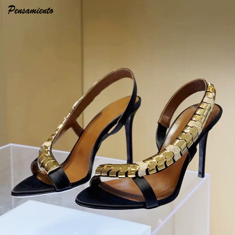 Wedding Super - Luxe strass-pailletten satijnen dames gladiatorsandalen mode