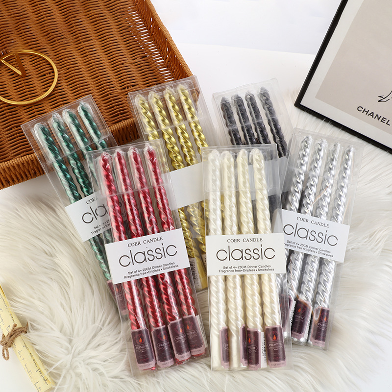 Unity Candle Set - 4 stuks Europese stijl lange-polige gekleurde