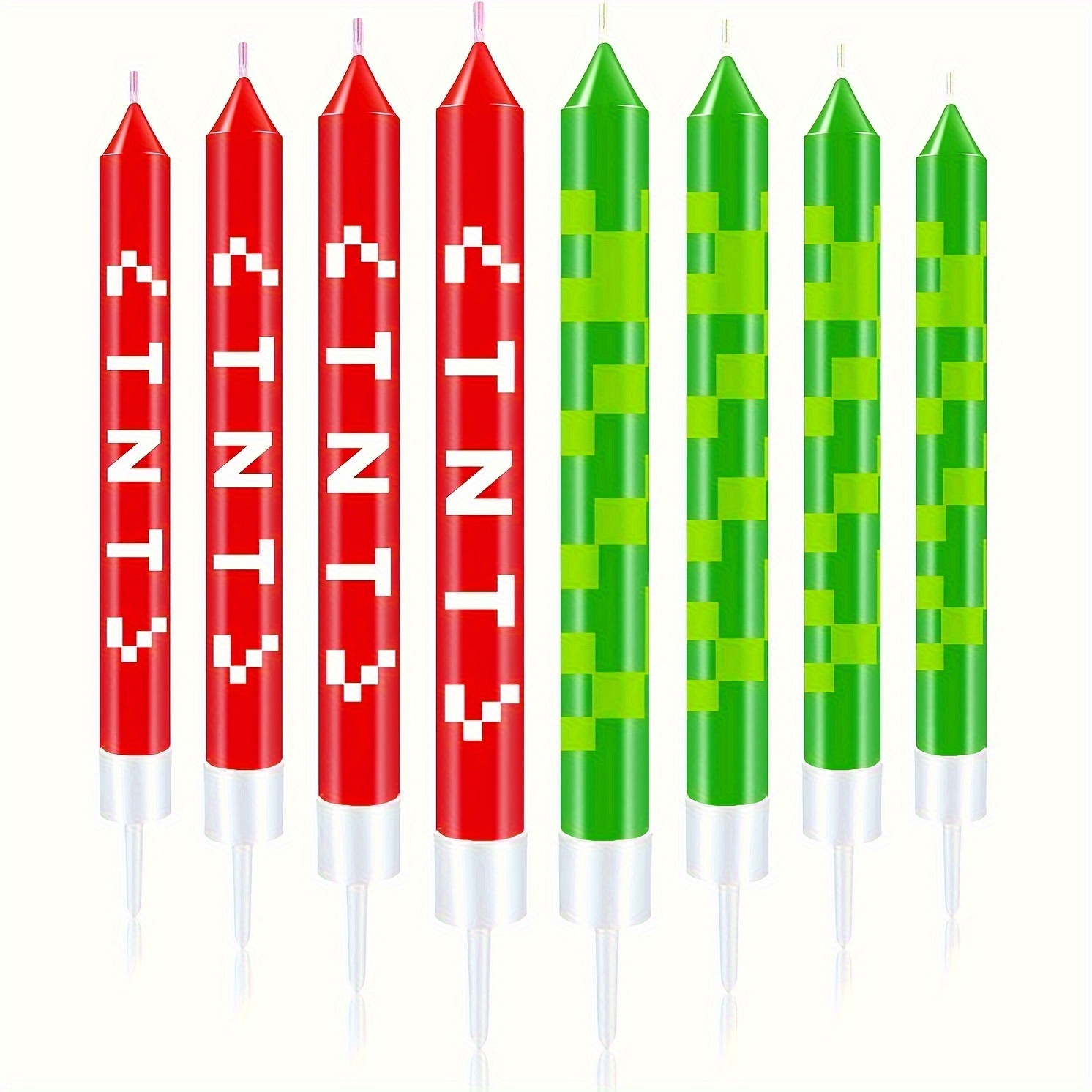 Unity Candle Set - 12/24 stuks Groene Pixel Cake Kaars