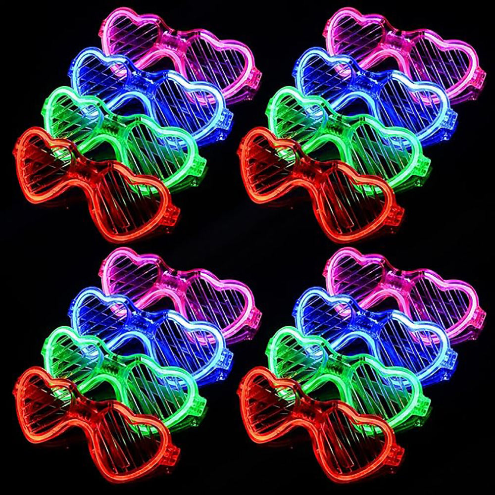Wedding Supply In Bulk - 5/10/20/30/50 Bulk Light Up Bril Hartvormige