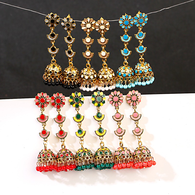 Indian Wedding Supply - Jhumka Jhumki Multicolor Kralen Kwastje Indiase