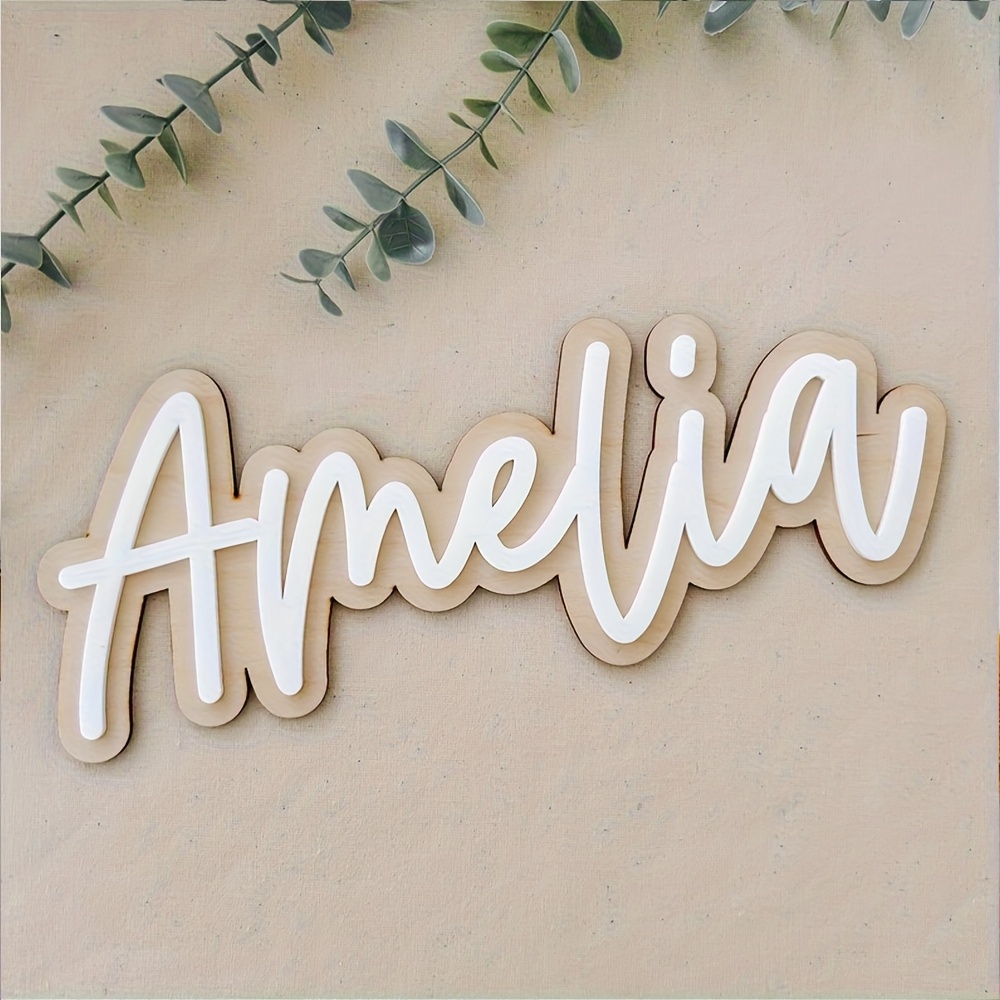 Wedding Party Supply - Aanpasbare houten naamplaat met dubbele laag