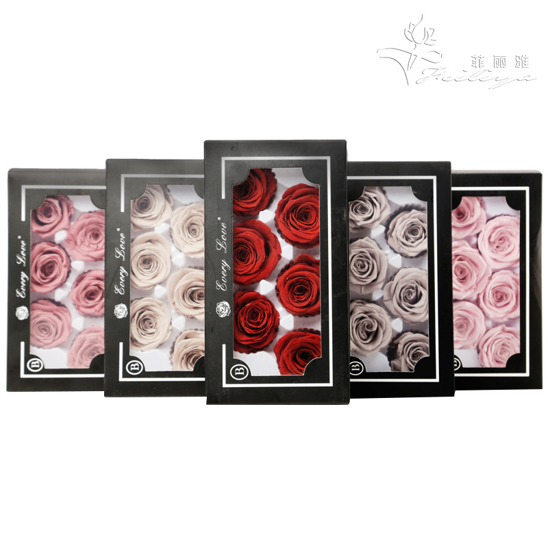 Wedding Supply In Bulk - 6 stuks eeuwige rozenbloemhoofdjes, groot, 5-6