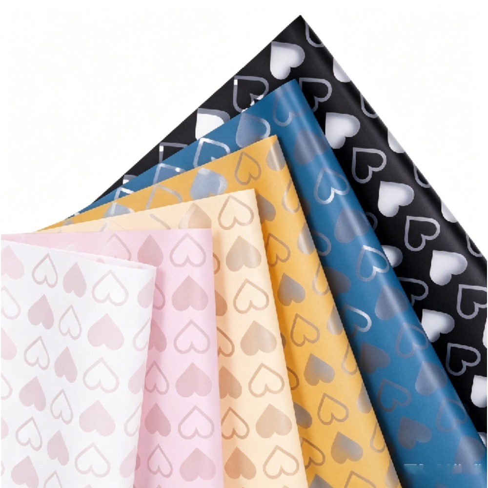 Good Floral & Wedding Decor Supply - Zilveren Hart Hansu Bloemig Inpakpapier DIY