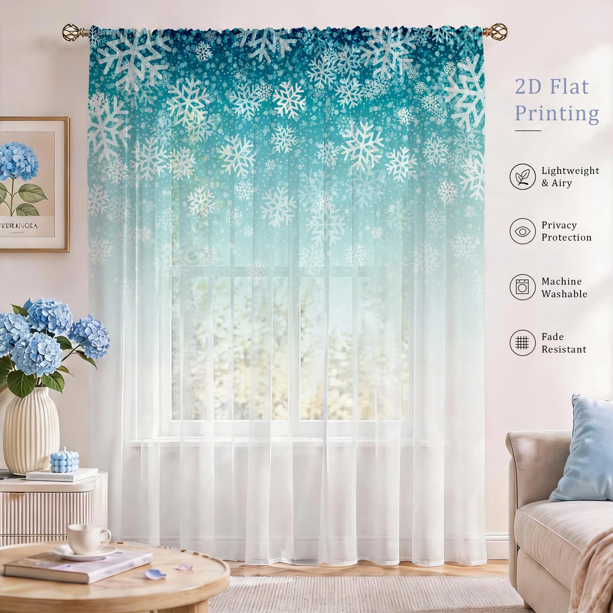 Floral Gradient Sheer Curtain, - Good Floral & Wedding Decor Supply recensie en prijs