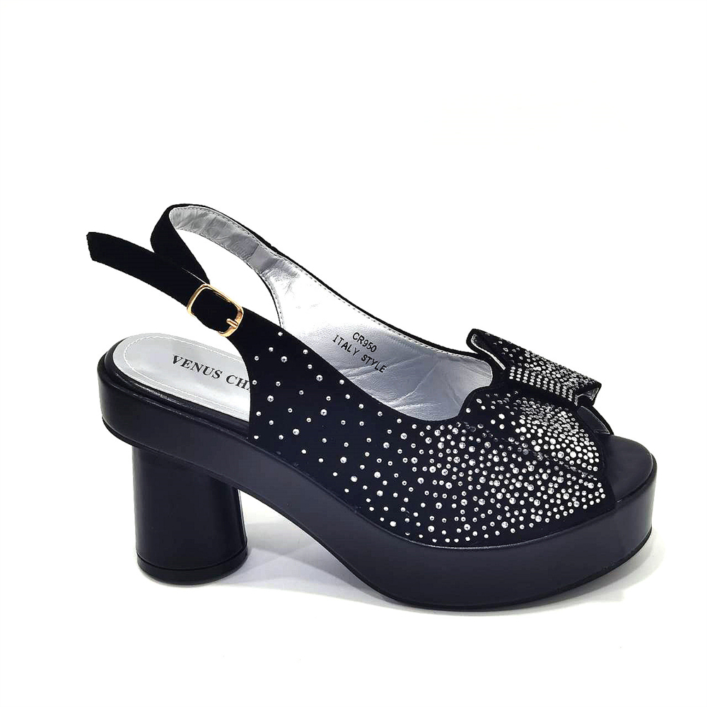 Dames elegante zwarte chunky h - Wedding Packaging recensie en prijs