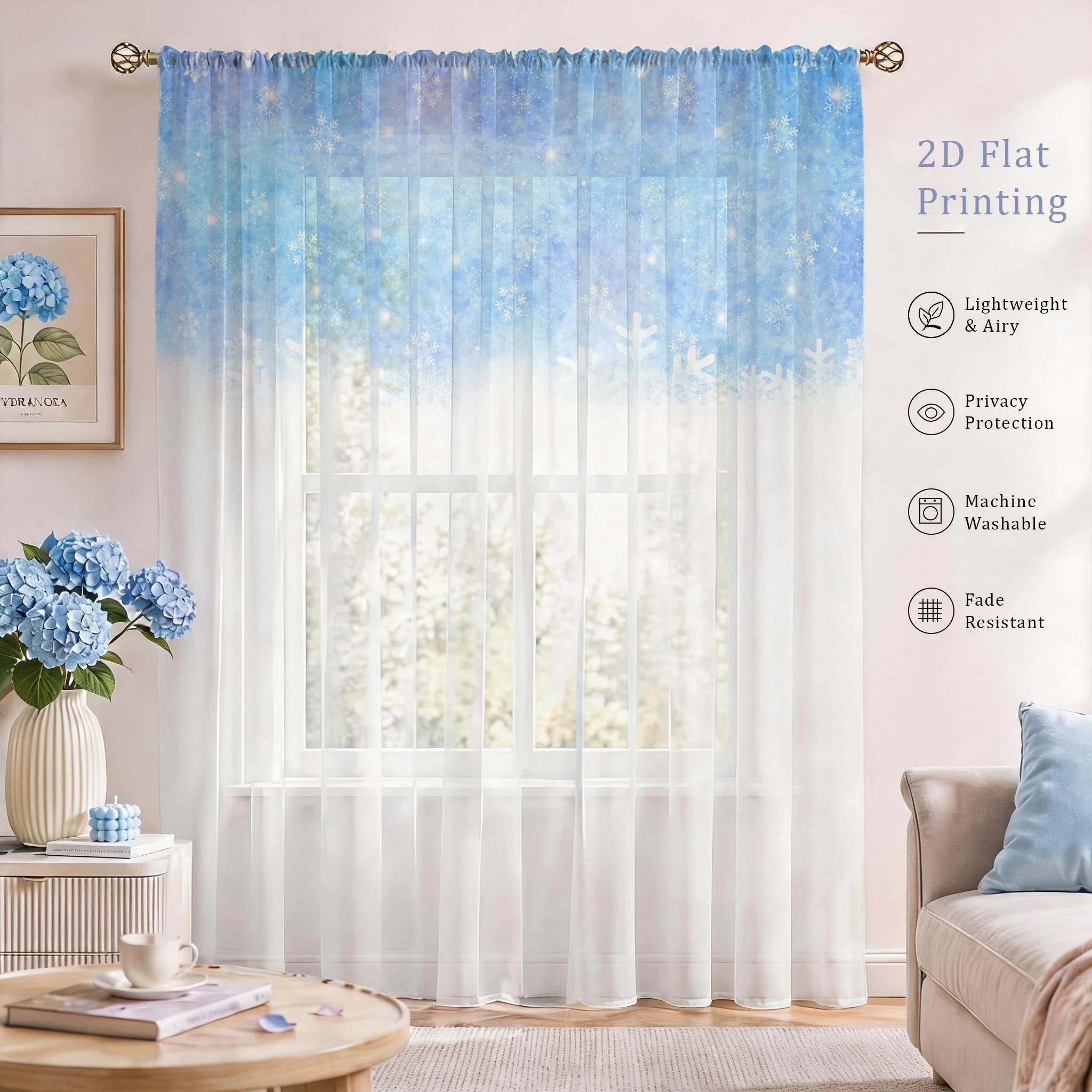 Floral Gradient Sheer Curtain, - Good Floral & Wedding Decor Supply recensie en prijs